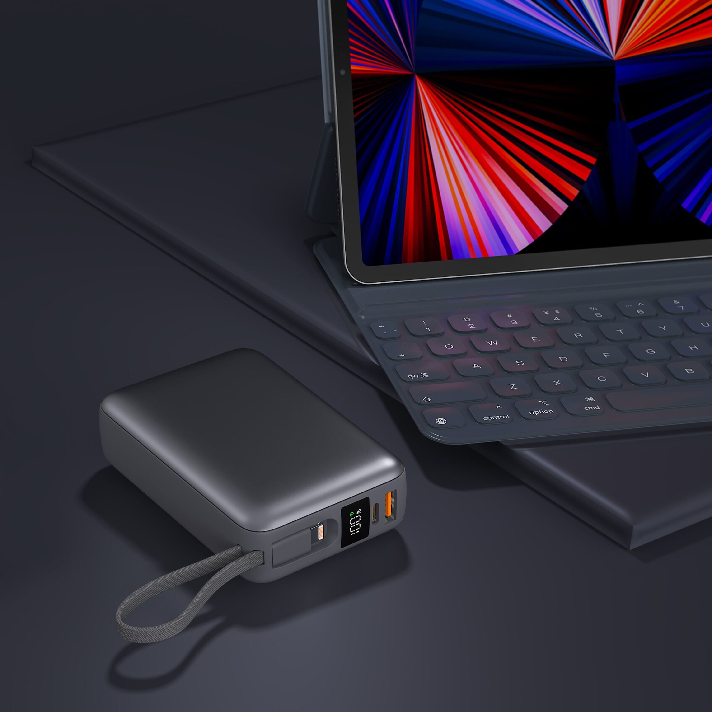 Nova Powerbank 22,5 W Power Delivery mit integrierten Kabeln 20000 mAh - dunkelgrau-635