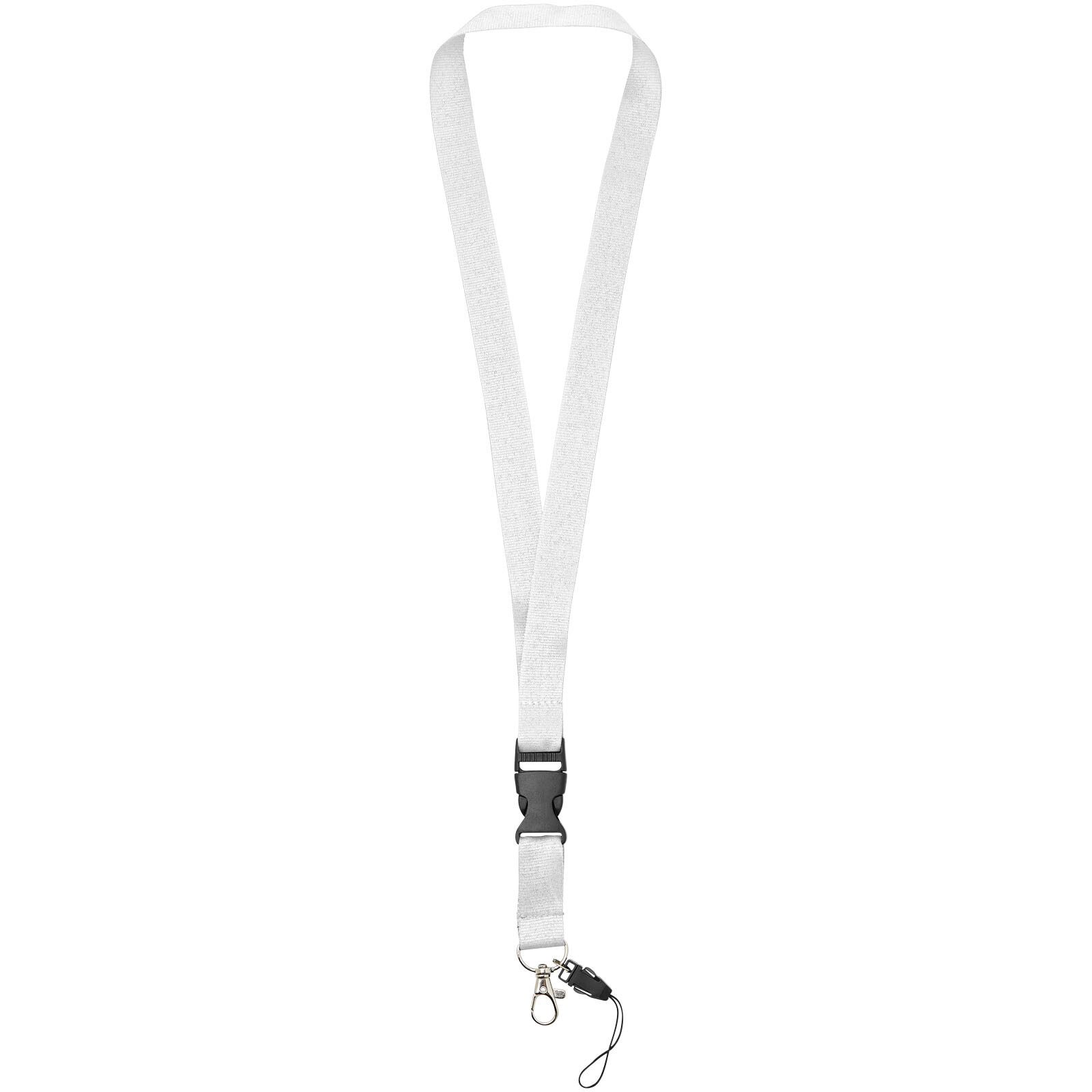 Sagan Lanyard mit abnehmbarer Schnalle und Handyband - weiss-305