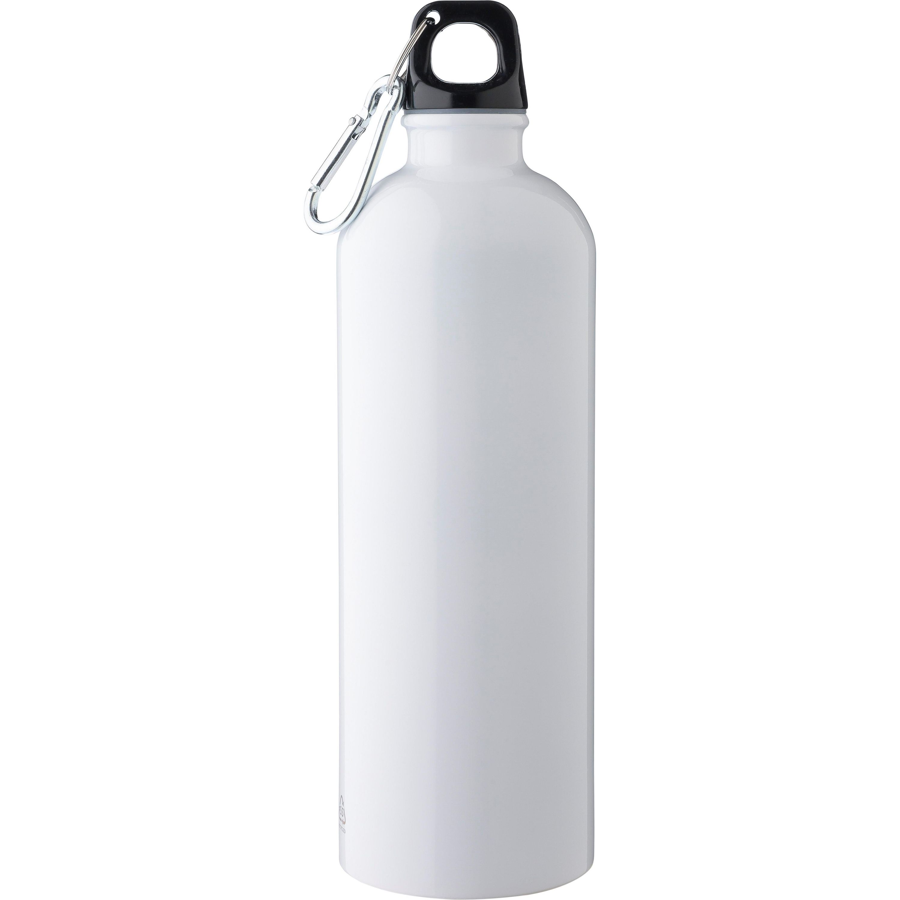 Recycelte einwandige Edelstahlflasche (750 ml) Emeric - weiß-424