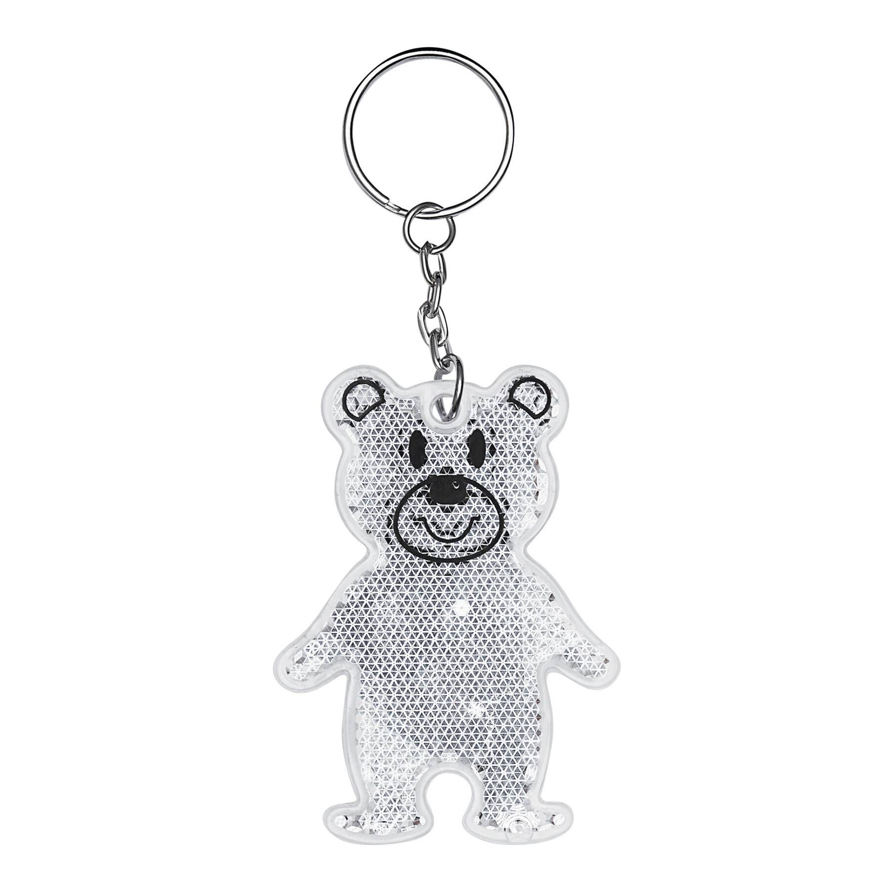 Reflektierender Schlüsselanhänger TEDDY - weiß-550