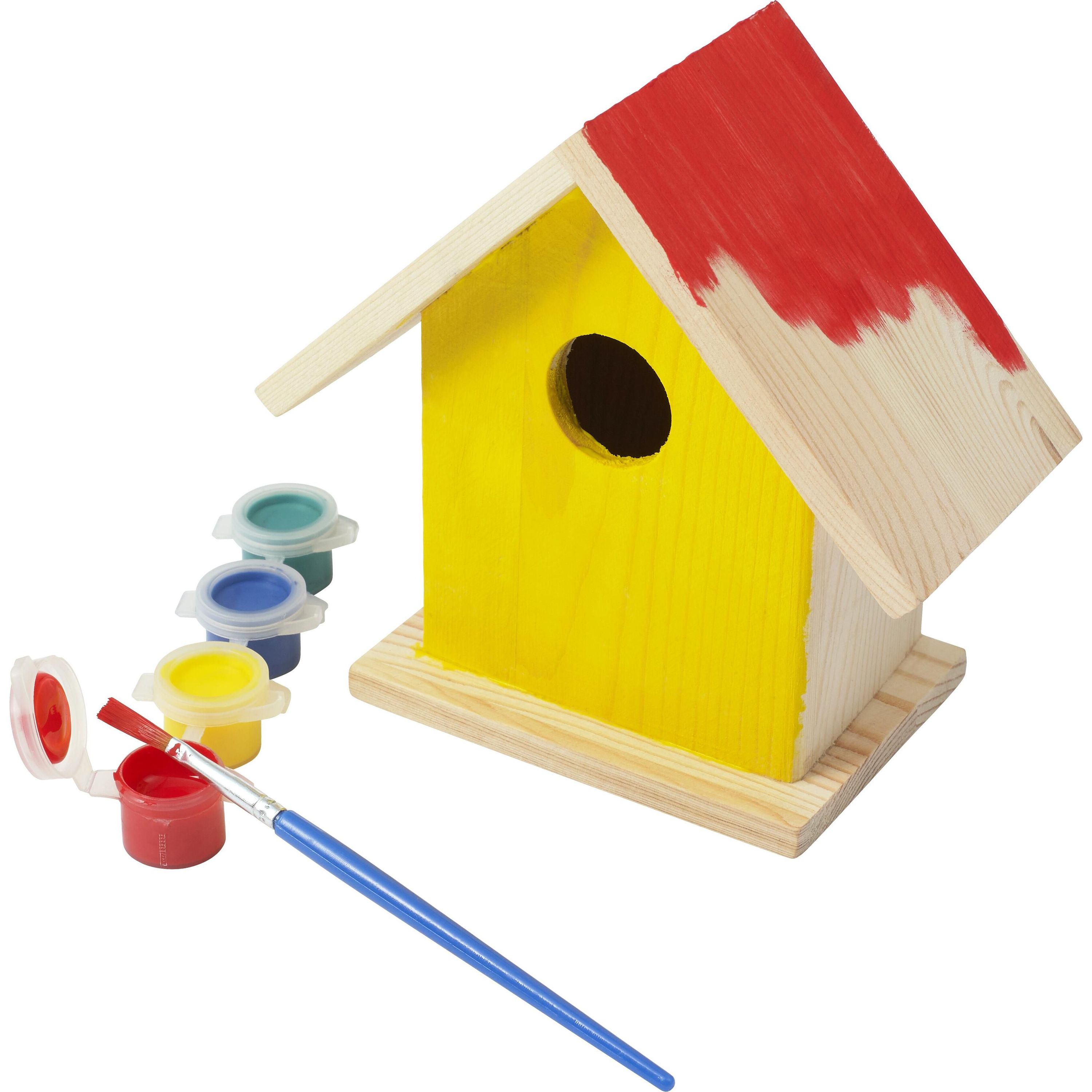 Vogelhaus mit Malset Wesley - braun-278