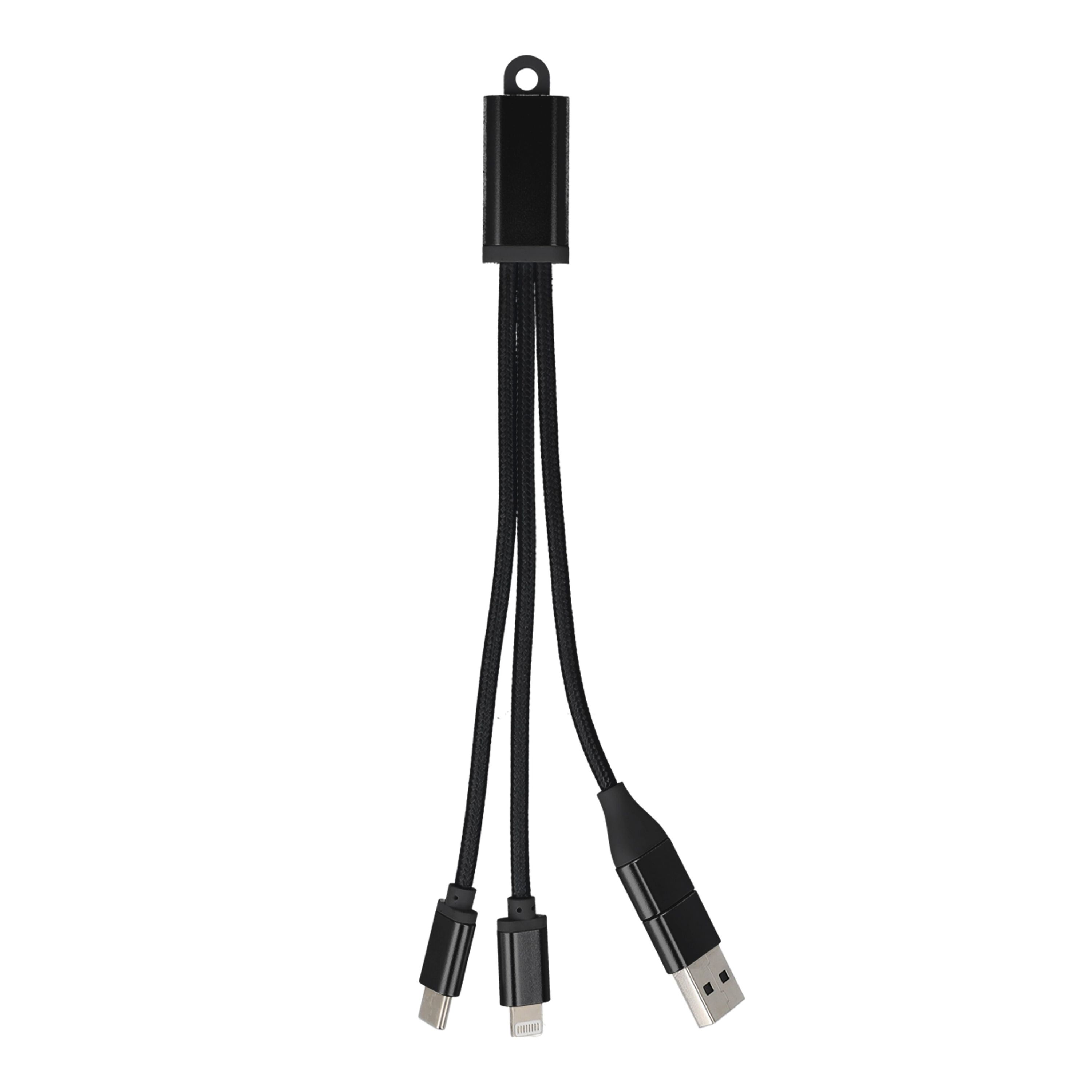 2-in-1-Ladekabel USB-A/C zu USB-C & Lightning Aluminium - schwarz-978