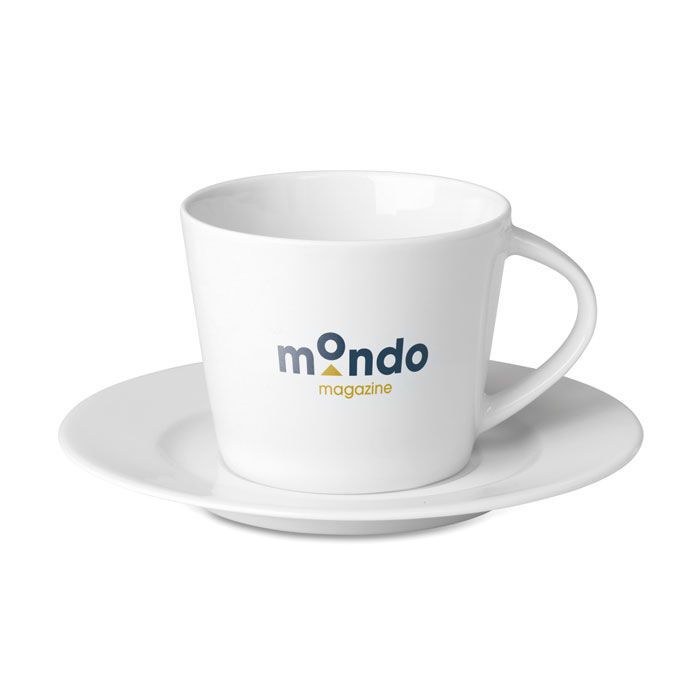 Cappuccino Tasse und Untertasse PARIS - weiß-862