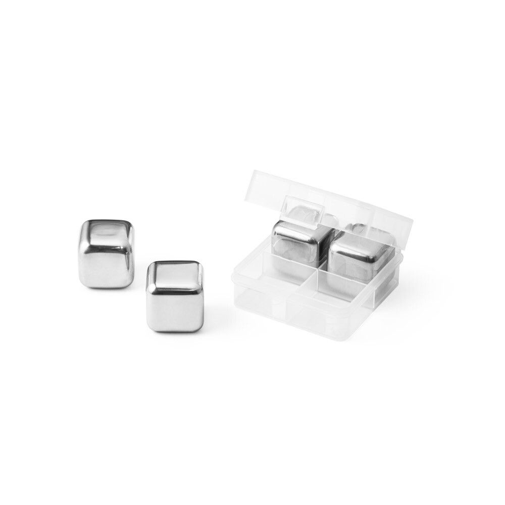 GLACIER Set mit wiederverwendbaren Würfeln aus rostfreiem Stahl - silber-458