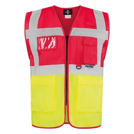 Executive Multifunctional Safety Vest Berlin - red - yellow-1