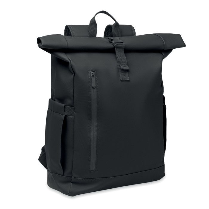 Rolltop-Rucksack 600D RPET BANGKOK ROLL - schwarz-674