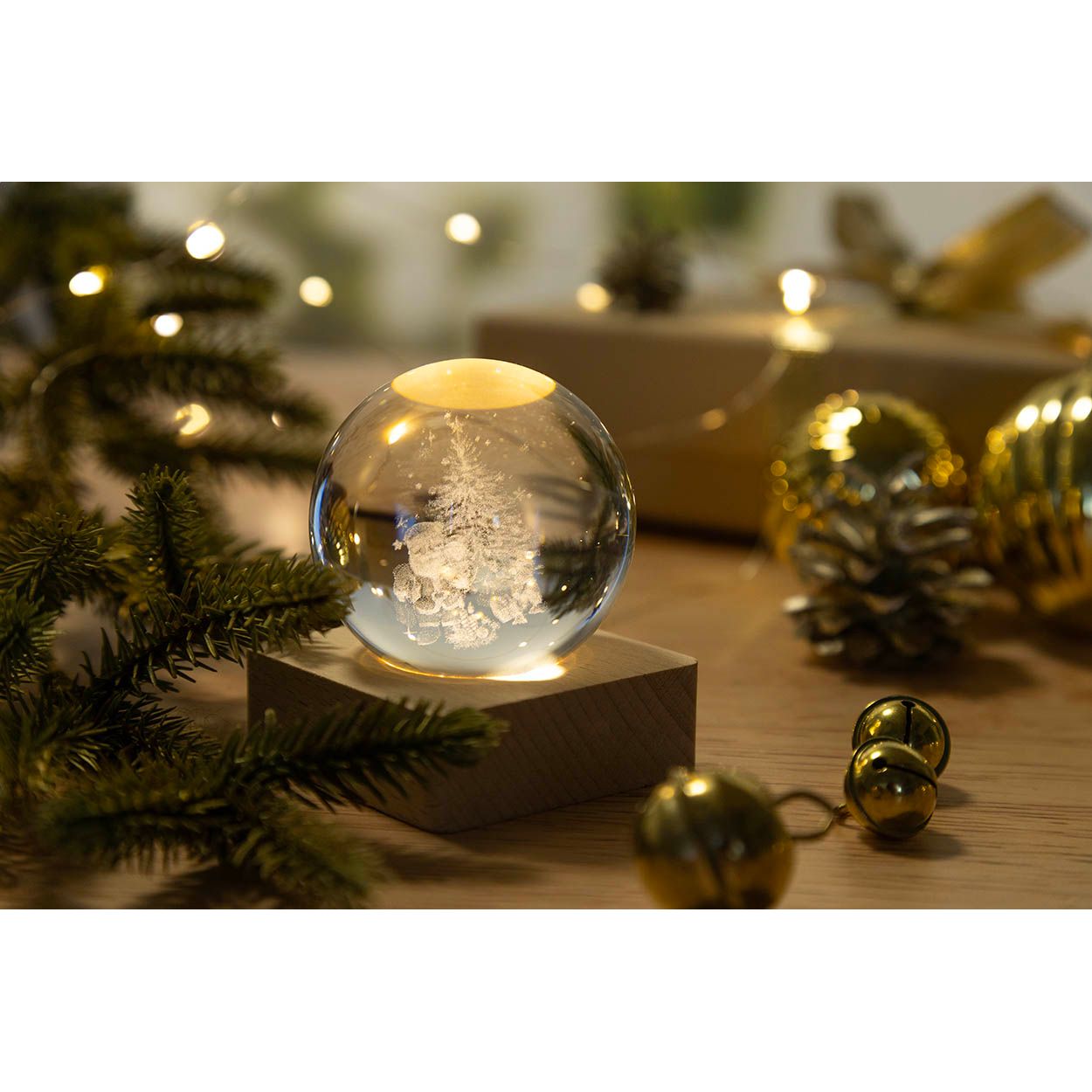 Borealis Leuchtkugel mit Weihnachtsmotiv - transparent - natur-735