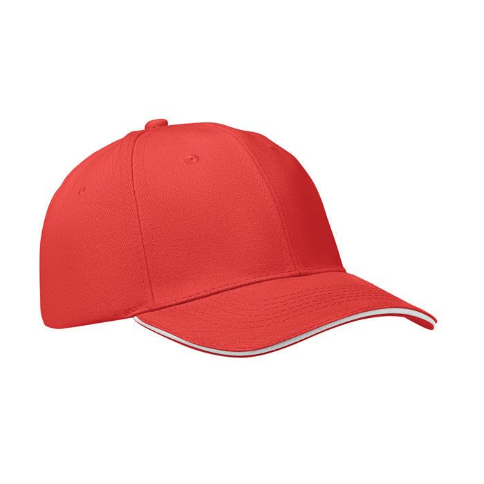 6-Panel-Baseball-Cap BUFFALO - weiß - rot-968