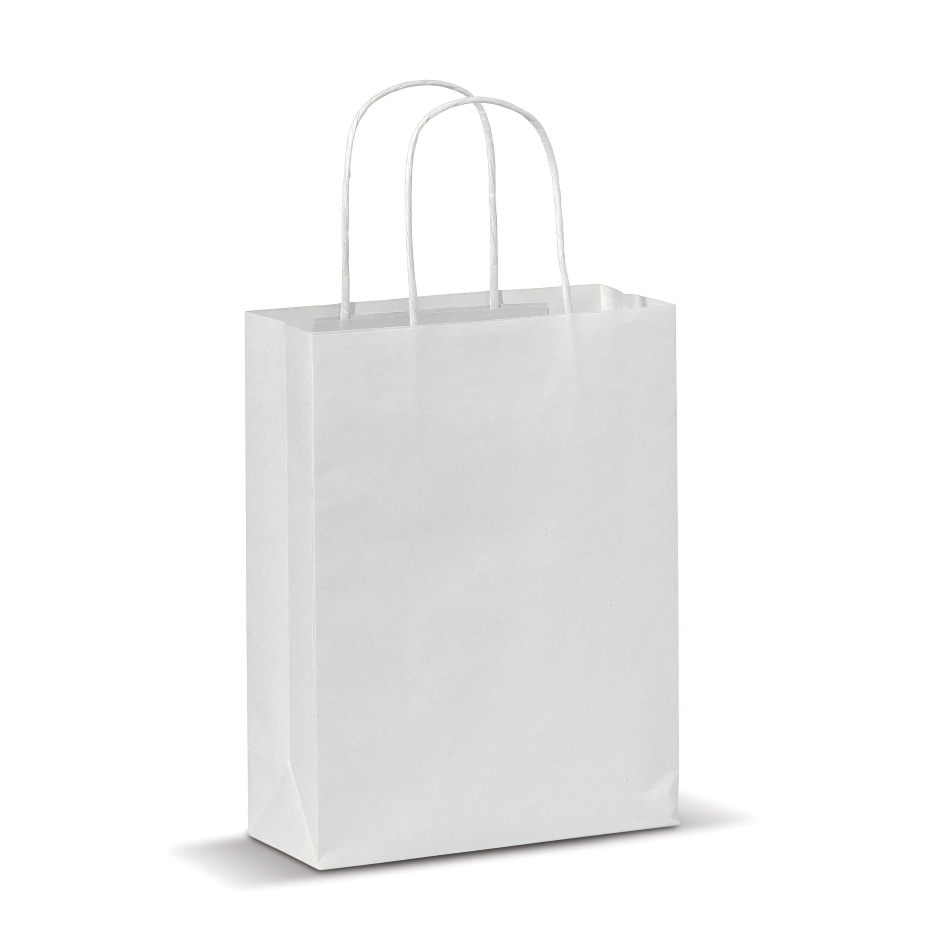 Kleine Papiertasche im Eco Look 120g/m² - weiss-340