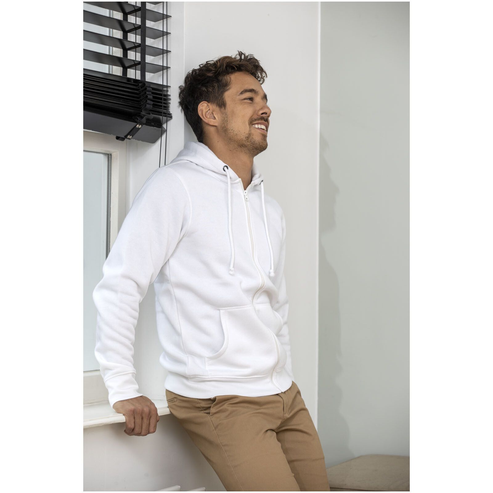 Theron Herren Kapuzenpullover mit Reißverschluss - weiss - XS-426