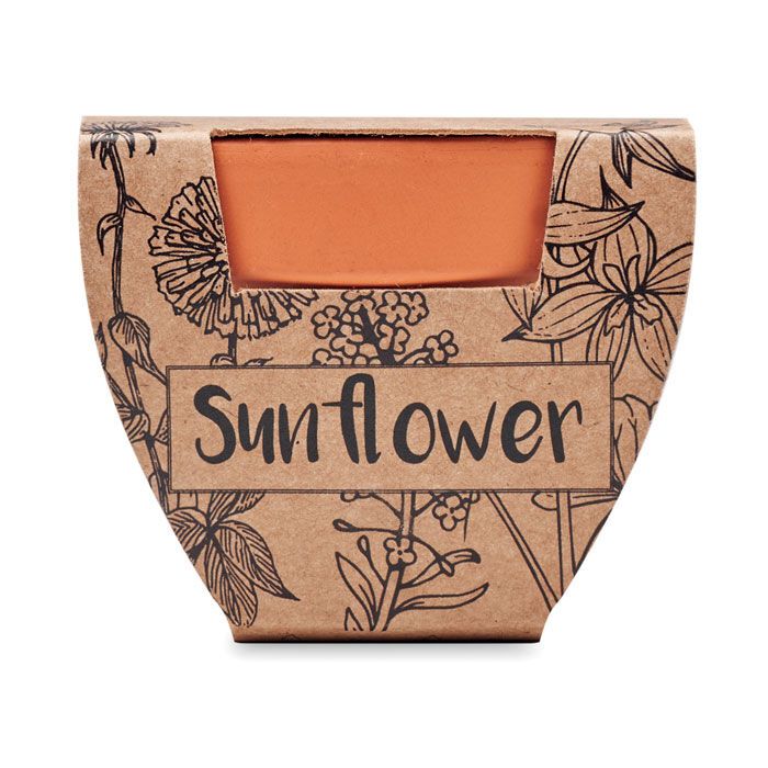 Terracotta-Topf Sonnenblume SUNFLOWER - holz-158