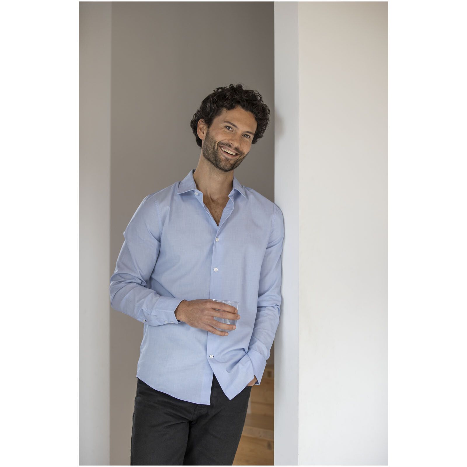 Cuprite Langarm Shirt aus Bio-Baumwolle für Herren - schwarz - L-767