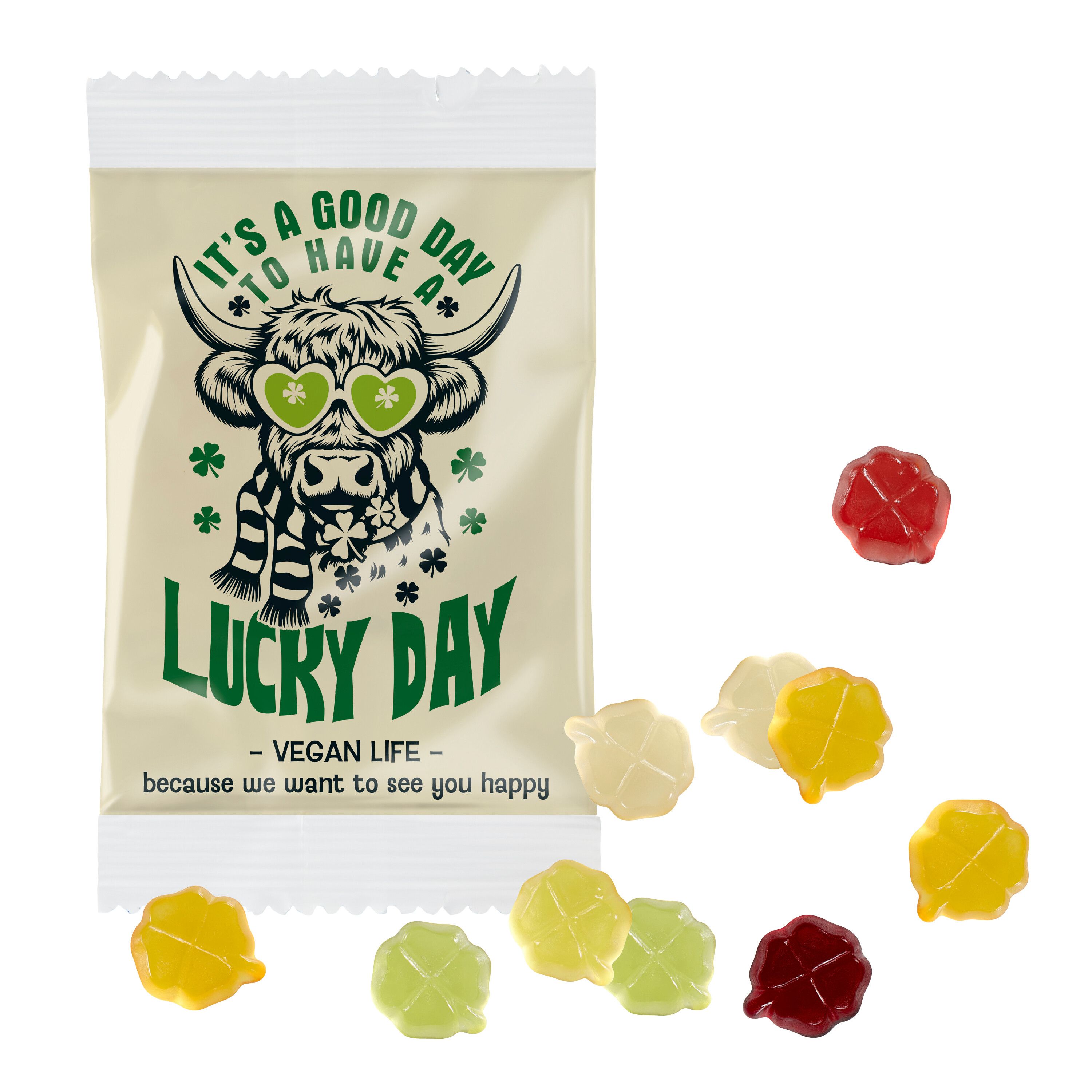 VEGANE Fruchtgummi STANDARD-Formen 15 g im kompostierbaren Tütchen-171