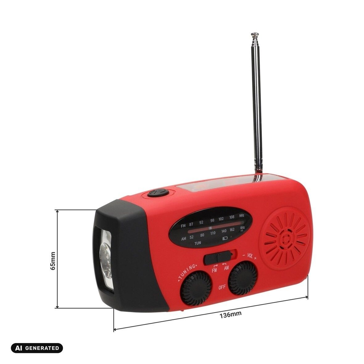 Kurbelradio mit Taschenlampe Volt - schwarz-644