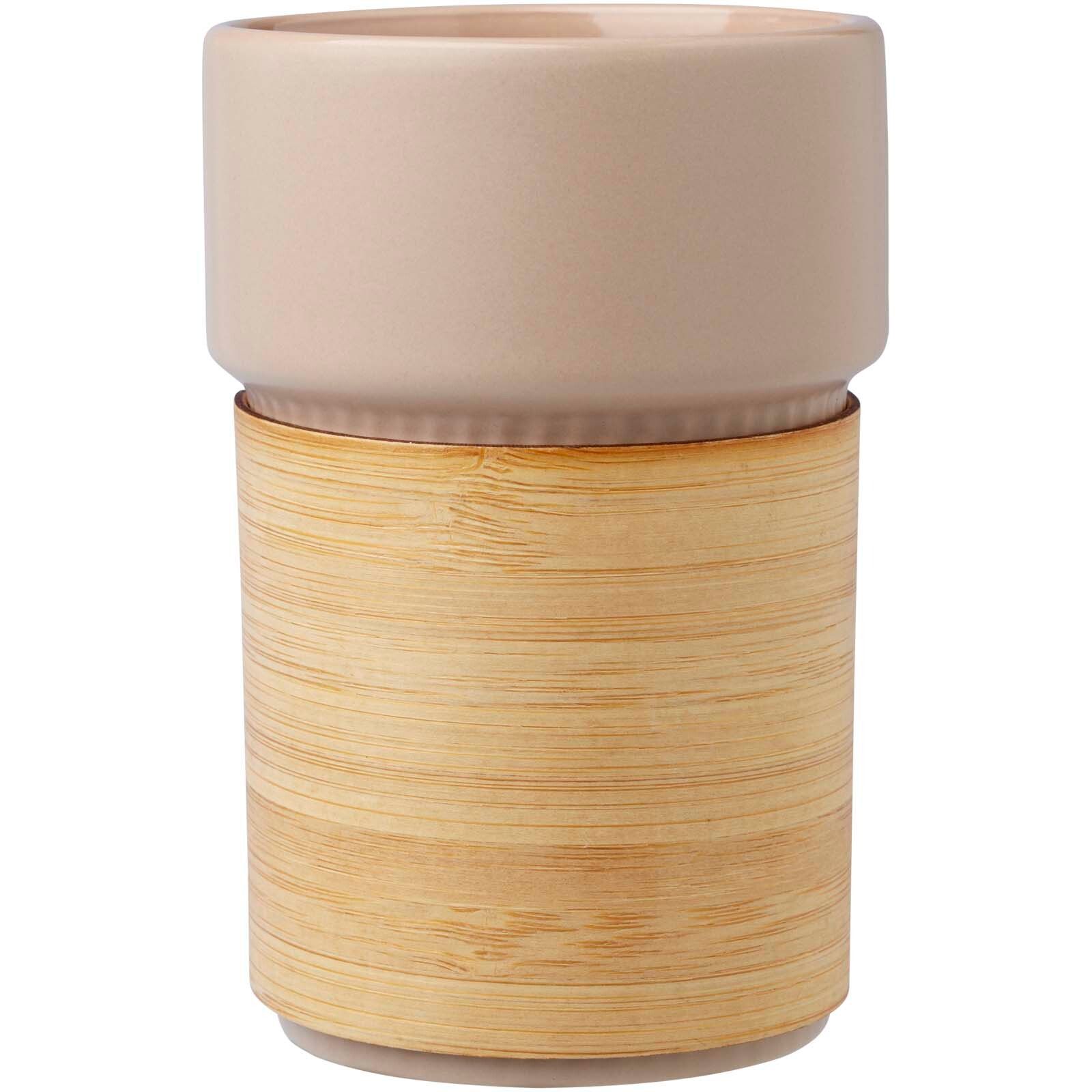 Fika 340 ml Becher mit Bambushülle - oatmeal-704