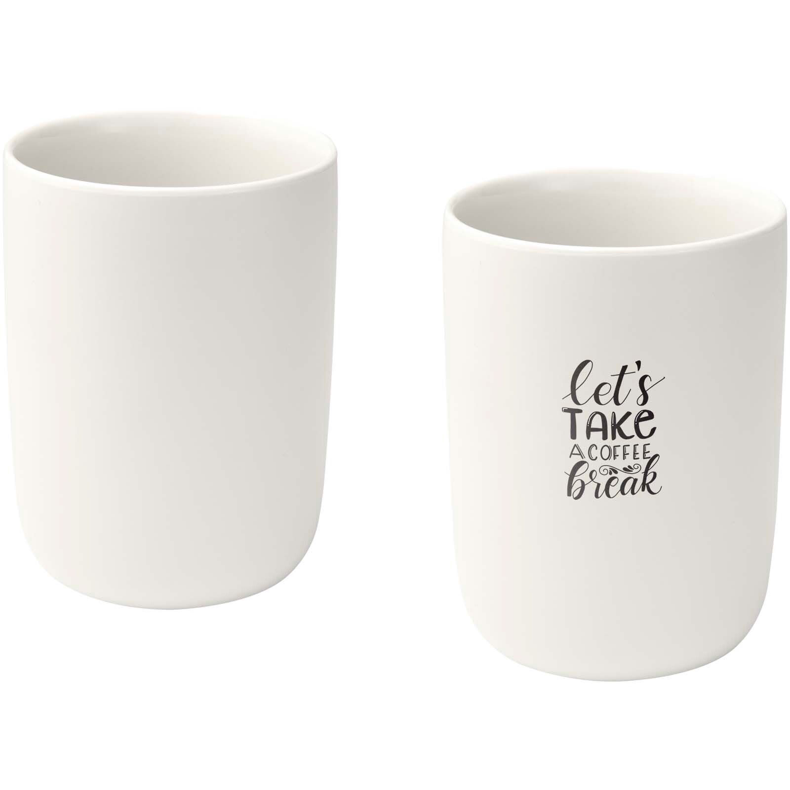 Male 350 ml Keramiktassen – 2er-Set - weiss-639