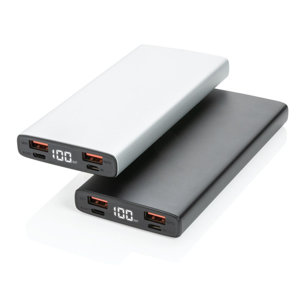 18W PD Powerbank mit 10.000 mAh aus Aluminium - silber-627
