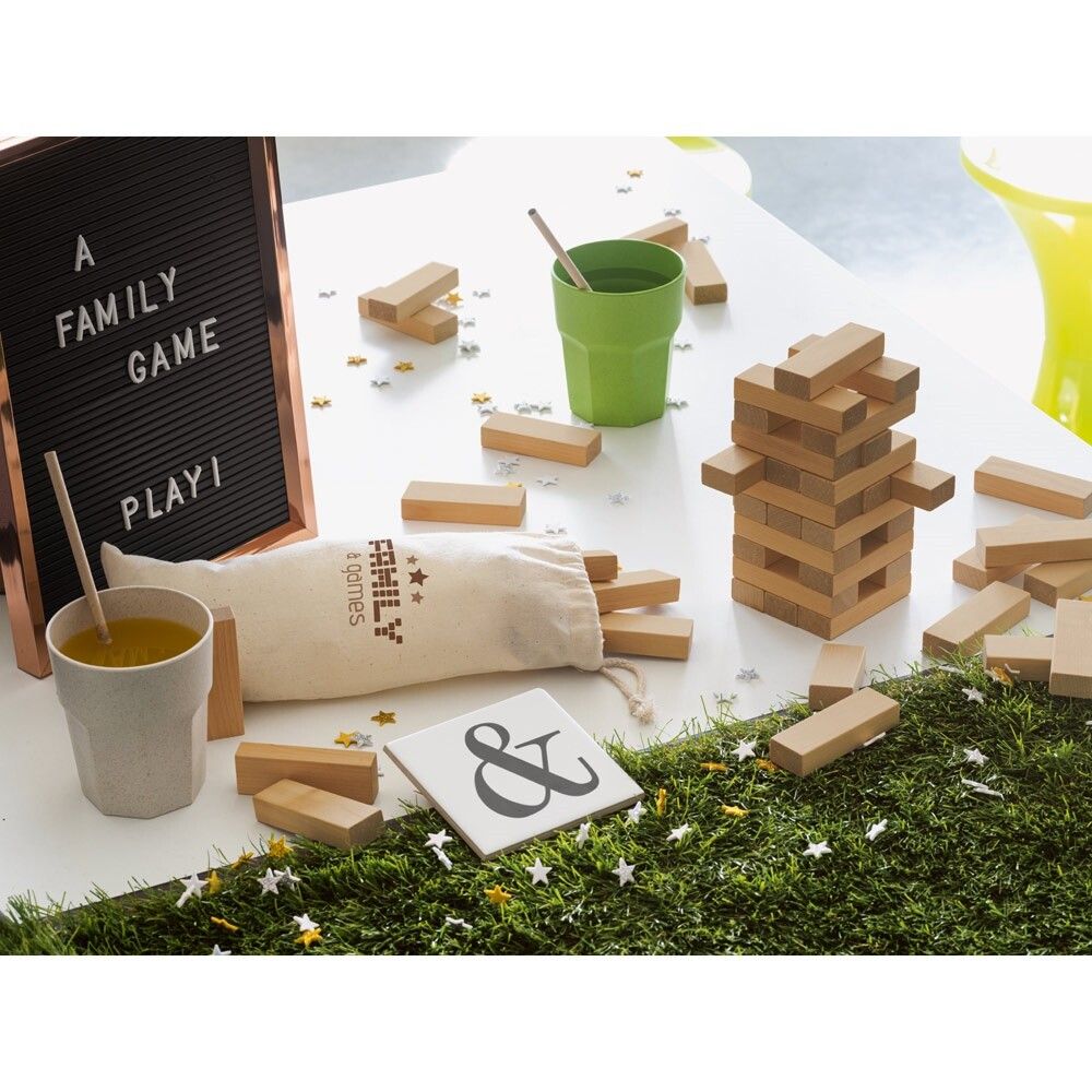 FLIK Holzspiel, 54teilig - naturhell-174