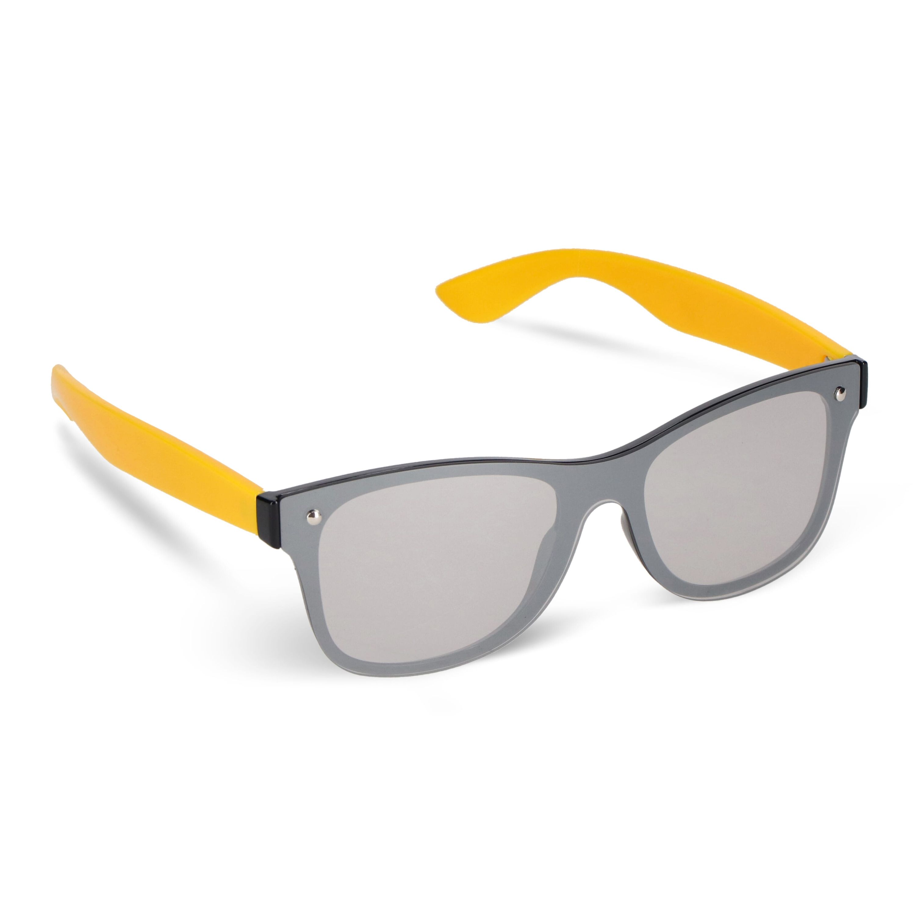 Justin R-PC Sonnenbrille mit verspiegelten Uni-Gläsern UV400 - gelb-57