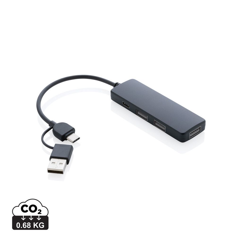 RCS recycelter USB-Hub mit Dual-Input - schwarz-756