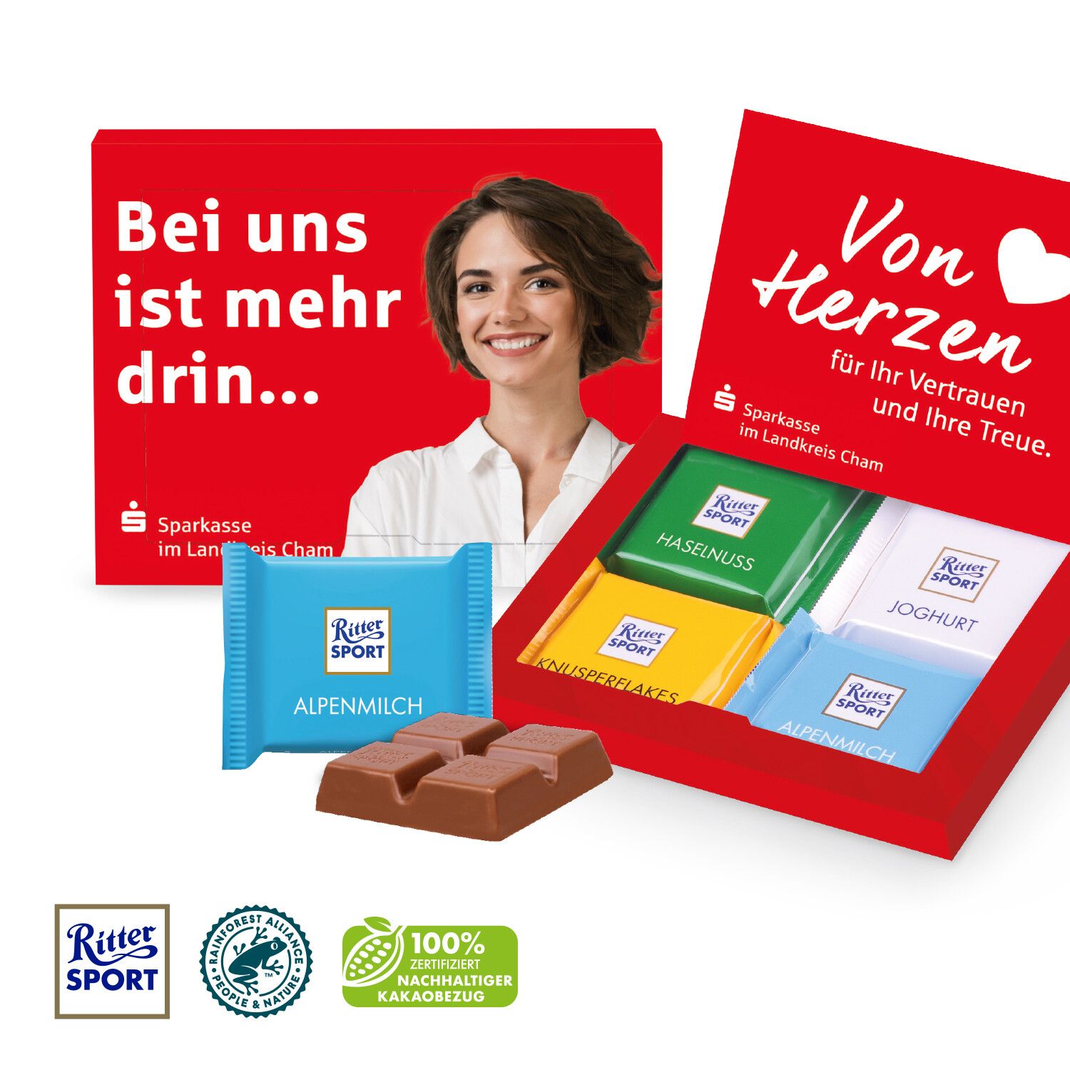 Grußkarte mit Ritter Sport Schokolade-388