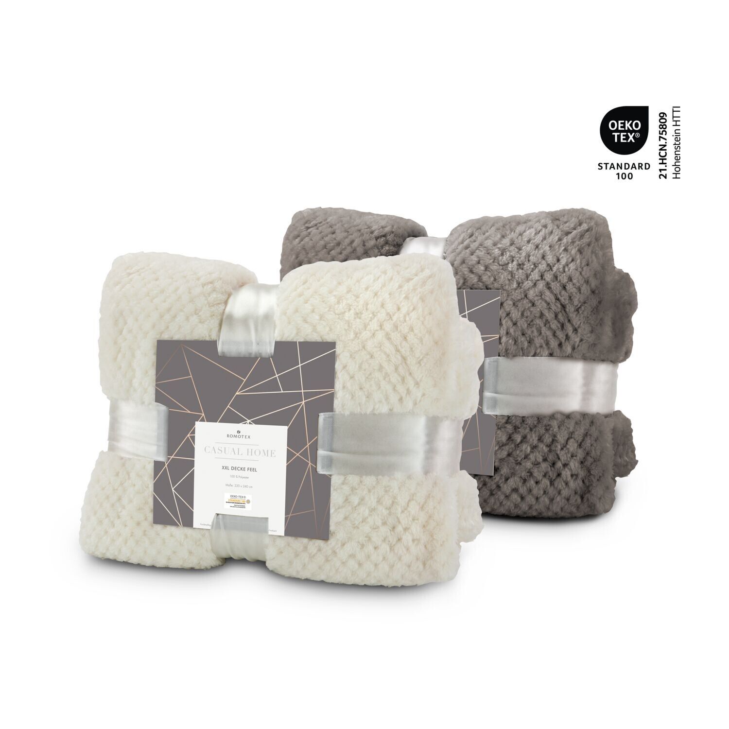 XXL Decke Feel - 220x240 cm - 275 g/m² - grau-936