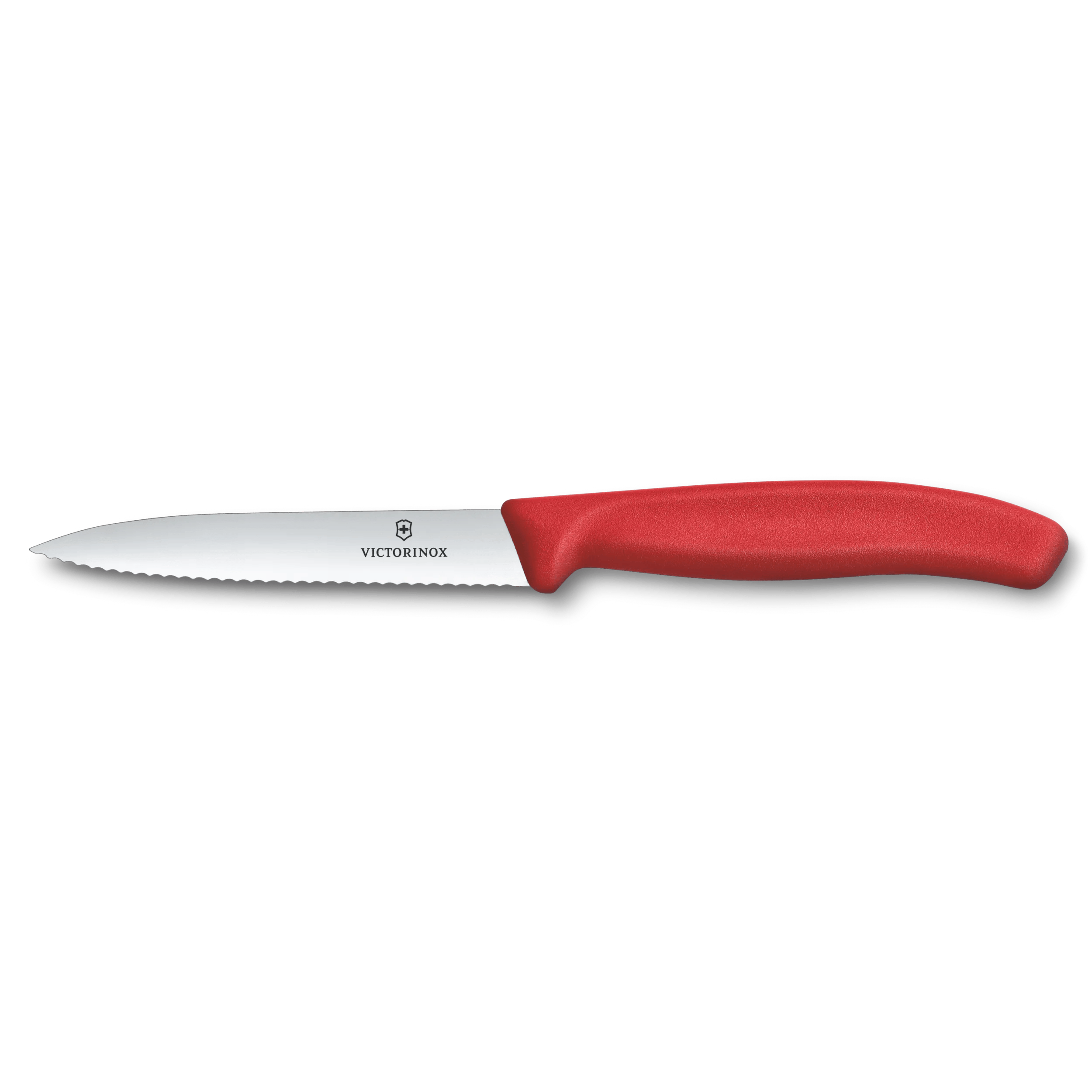 Swiss Classic Gemüsemesser 10 cm mit Wellenschliff - rot-237