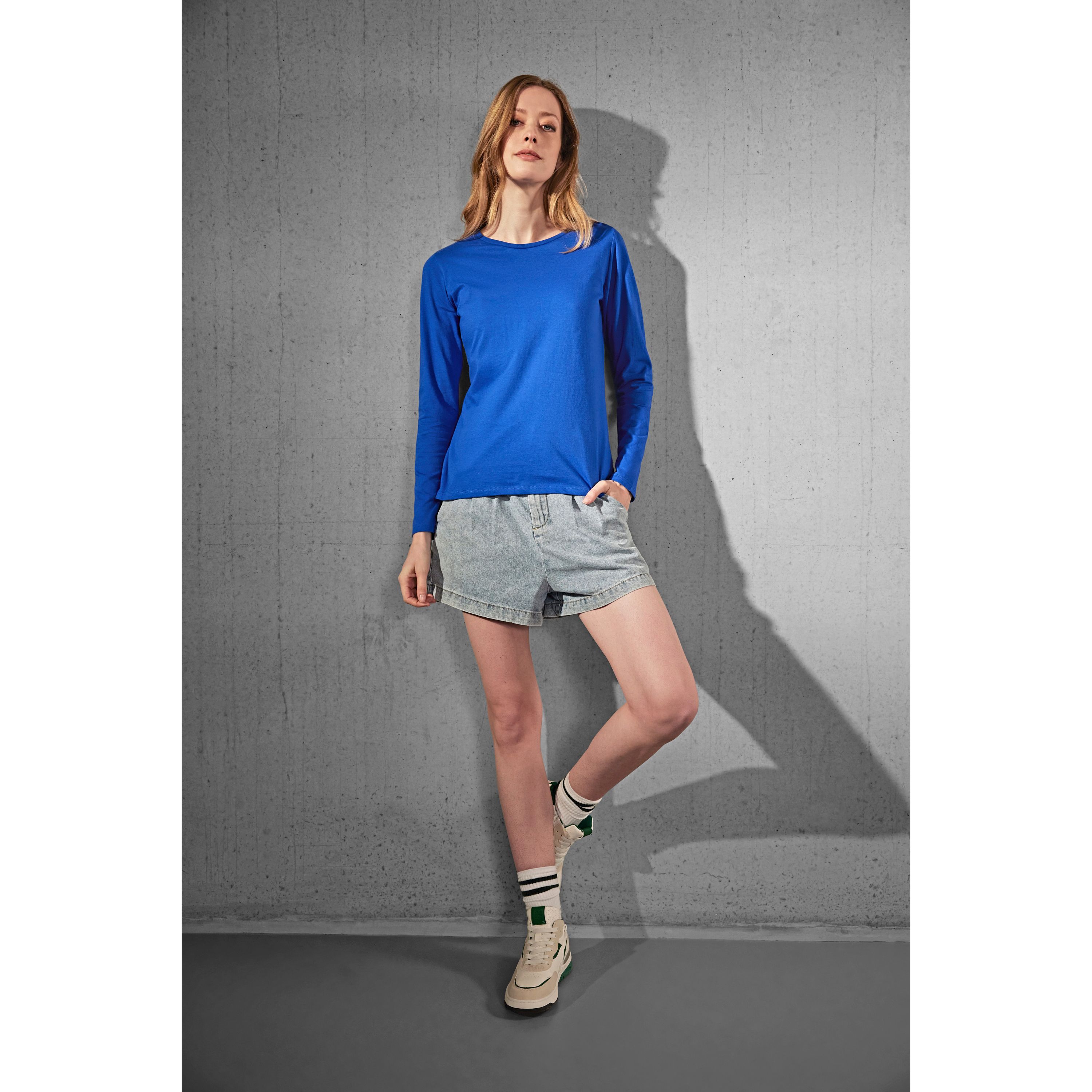 Women´s T-Shirt #E150 Long Sleeve für Damen - sport grey heather - S-21