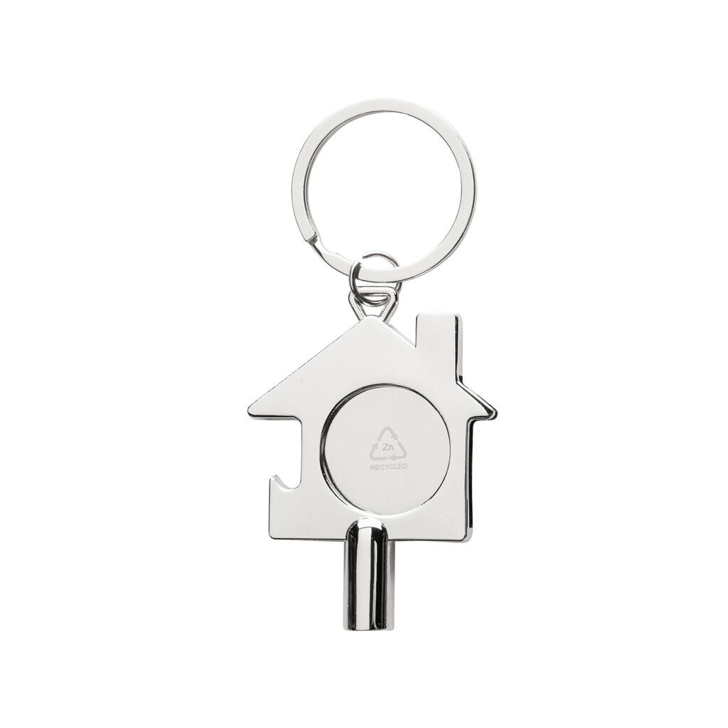3-in-1 Schlüsselring aus RCS rec. Zinklegierung - silber-685
