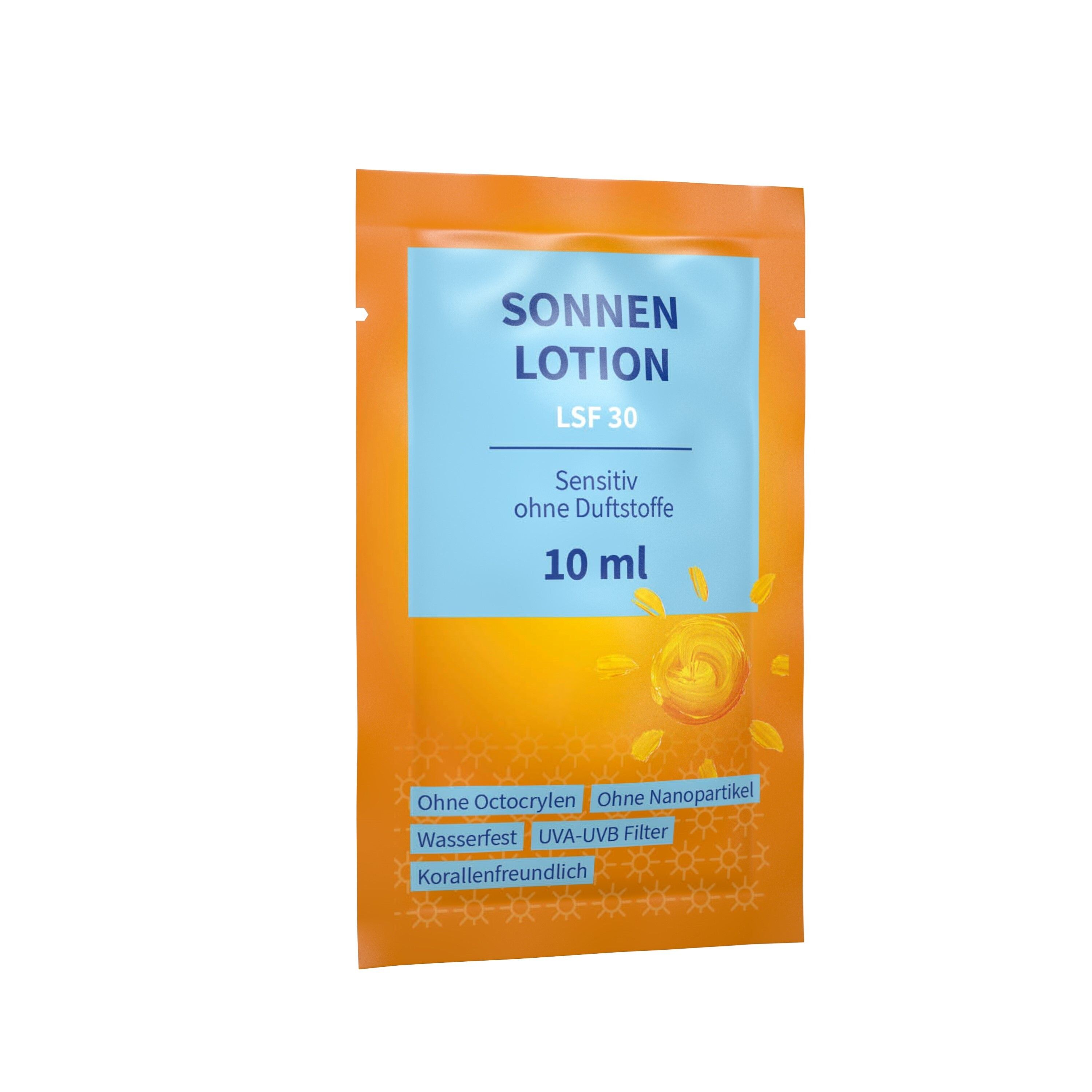 10 ml Sonnenmilch LSF 30 sensitiv (Sachet) Soft Touch Print-331