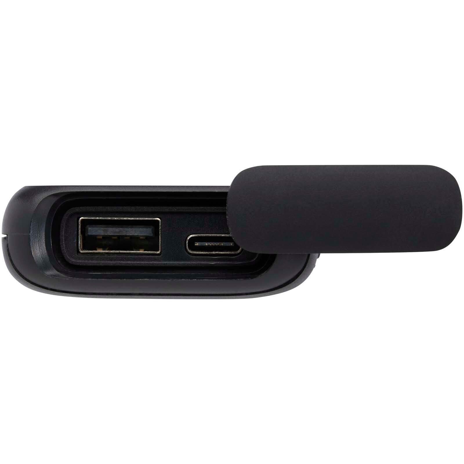 Alkes 12 W 5.000 mAh wasserfeste Powerbank aus recyceltem Kunststoff mit Karabinerhaken - schwarz-667