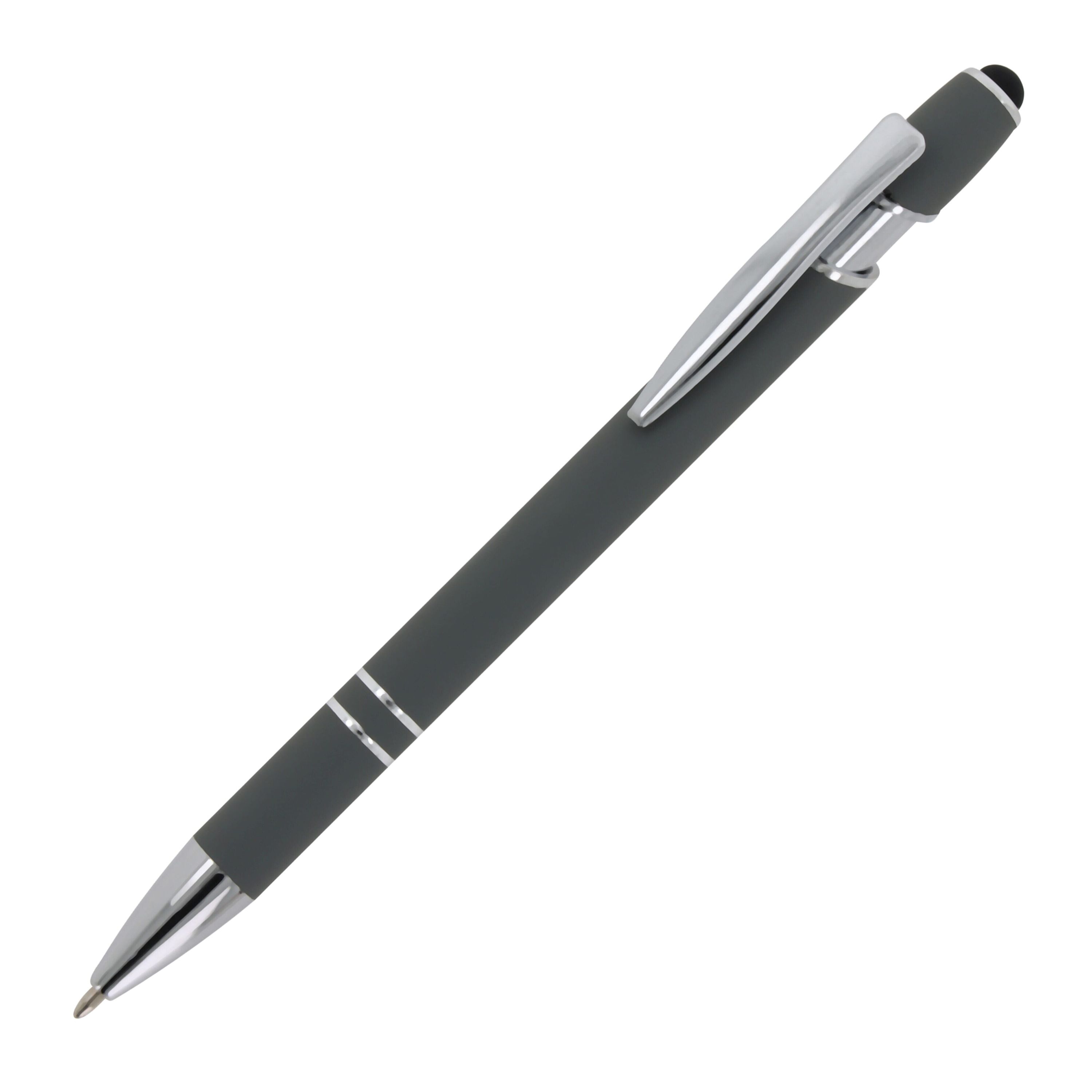Kugelschreiber Paris Metall Soft Touch - grau-253