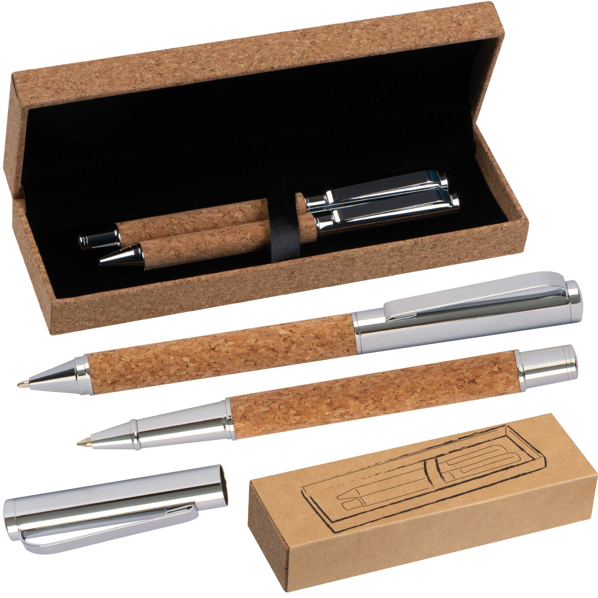 Schreibset Kork - braun-729