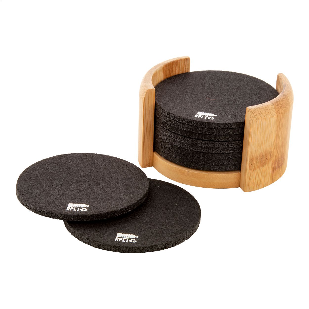 RPET Untersetzer-Set Chiang - schwarz - natur-720