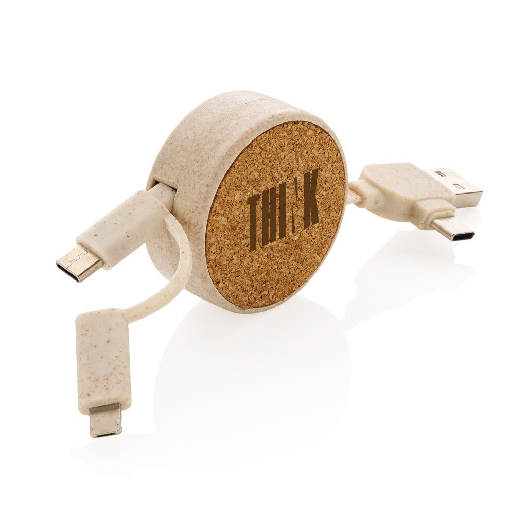 Kork und Weizen 6-in-1 Ladekabel - khaki-156