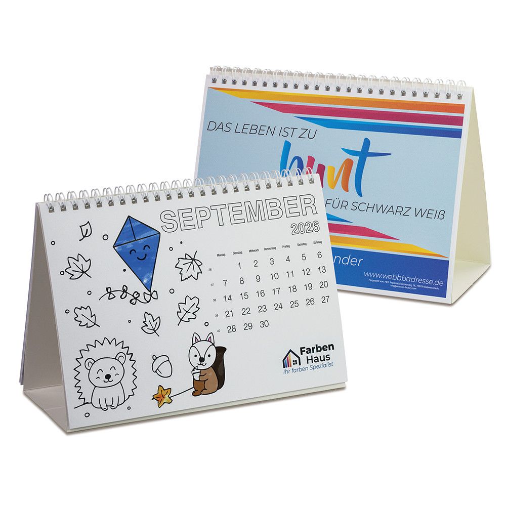 Ausmal-Tischkalender - mit Digitaldruck-958