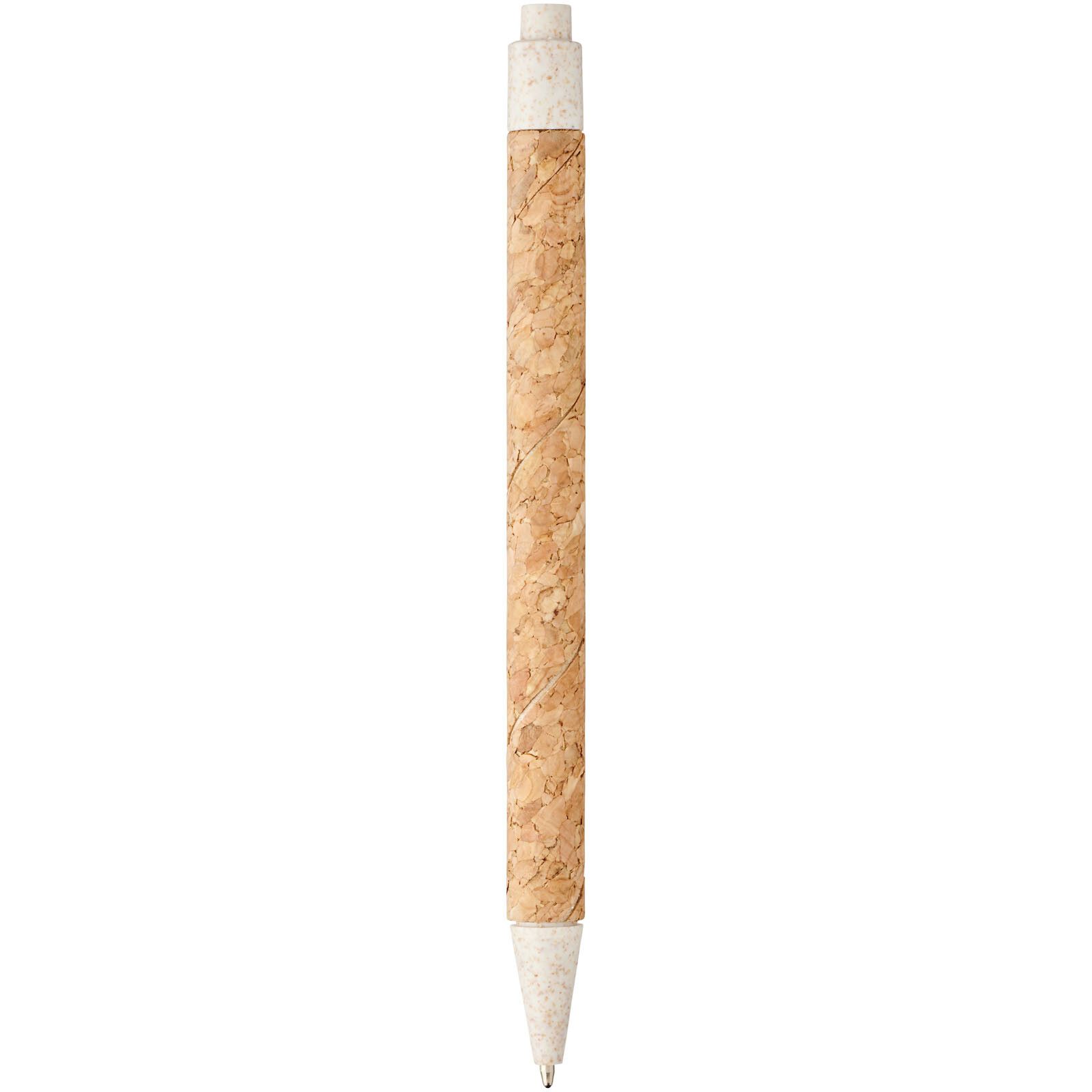 Midar Kugelschreiber aus Kork und Weizenstroh (schwarze Mine) - natur -  creme-907