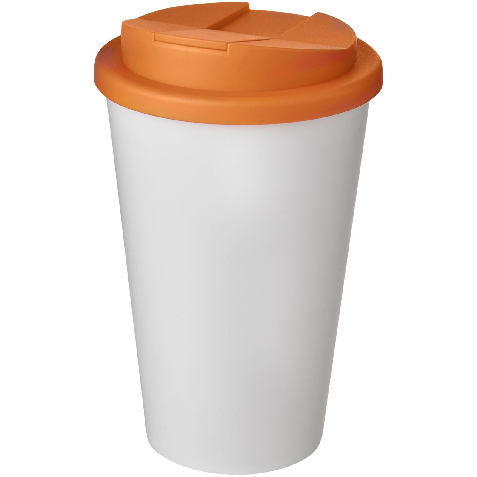 Americano 350 ml Isolierbecher mit auslaufsicherem Schraubverschluss - weiss -  orange-639