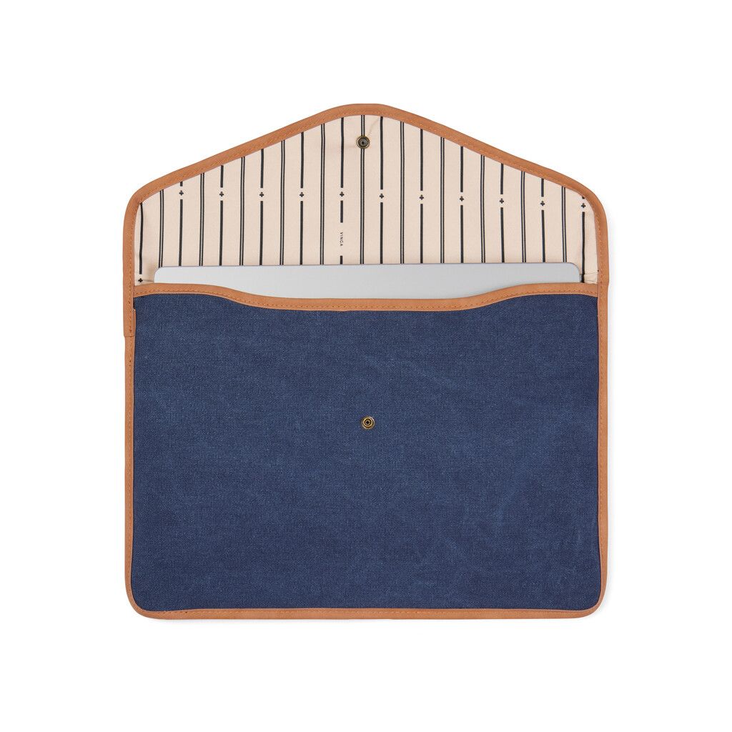 VINGA Bosler 16" Laptop-Tasche aus GRS recyceltem Canvas - navy blau-731