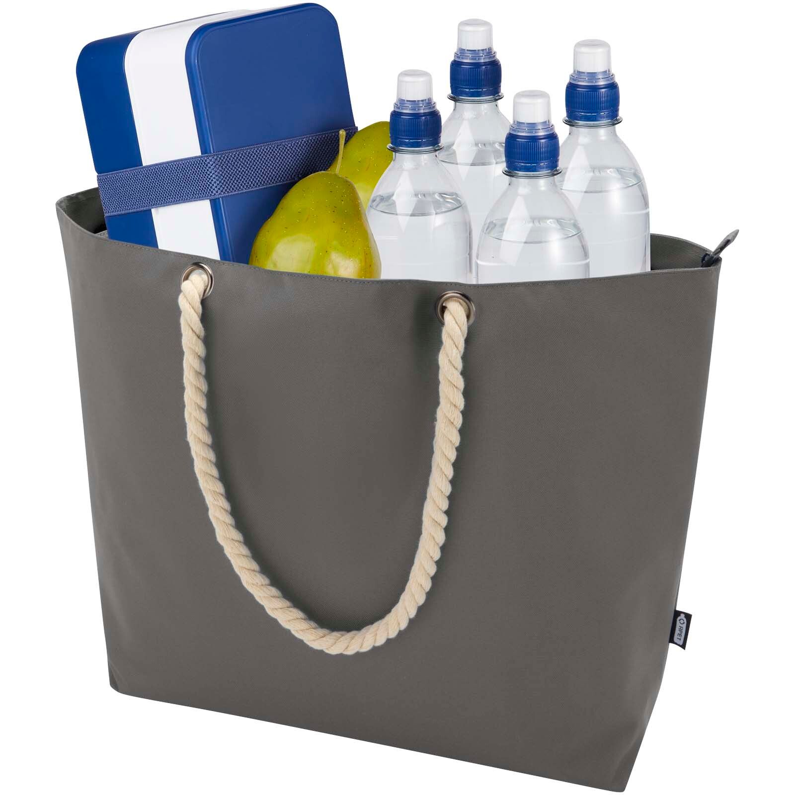 Panama Strandkühltasche mit Kordelgriffen aus recyceltem GRS-Material, 23L - grau-167