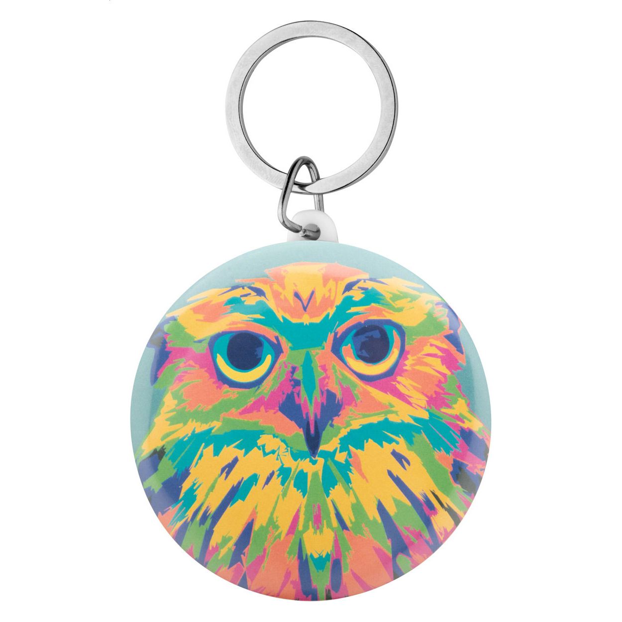 Button-Schlüsselanhänger KeyBadge Maxi - weiß-369