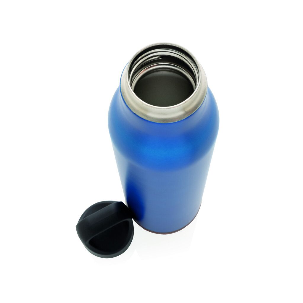 Auslaufsichere Vakuum-Flasche mit Kork - blau-682