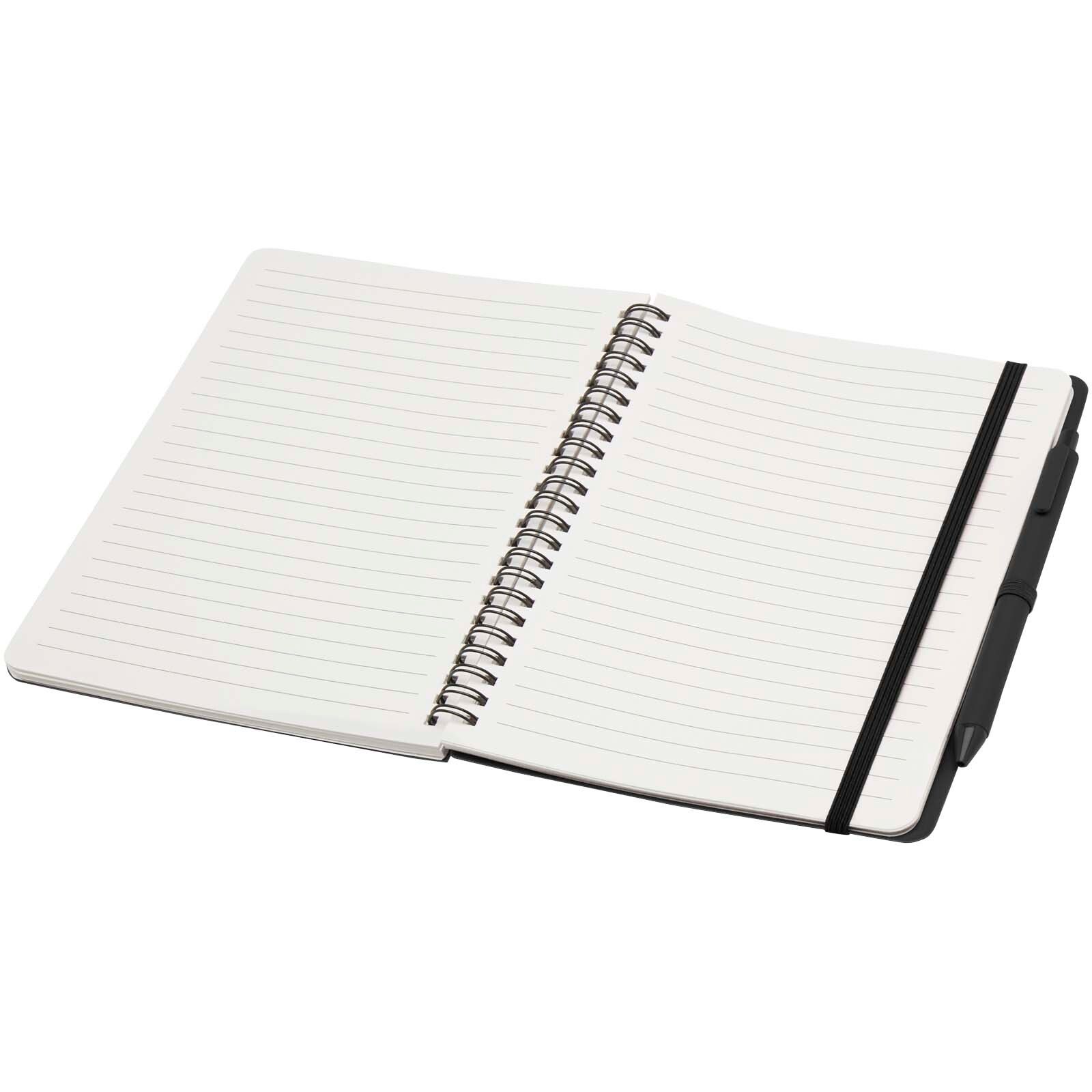Thalaasa A5 Hardcover Notizbuch mit Kugelschreiber (schwarze Mine) - schwarz-900