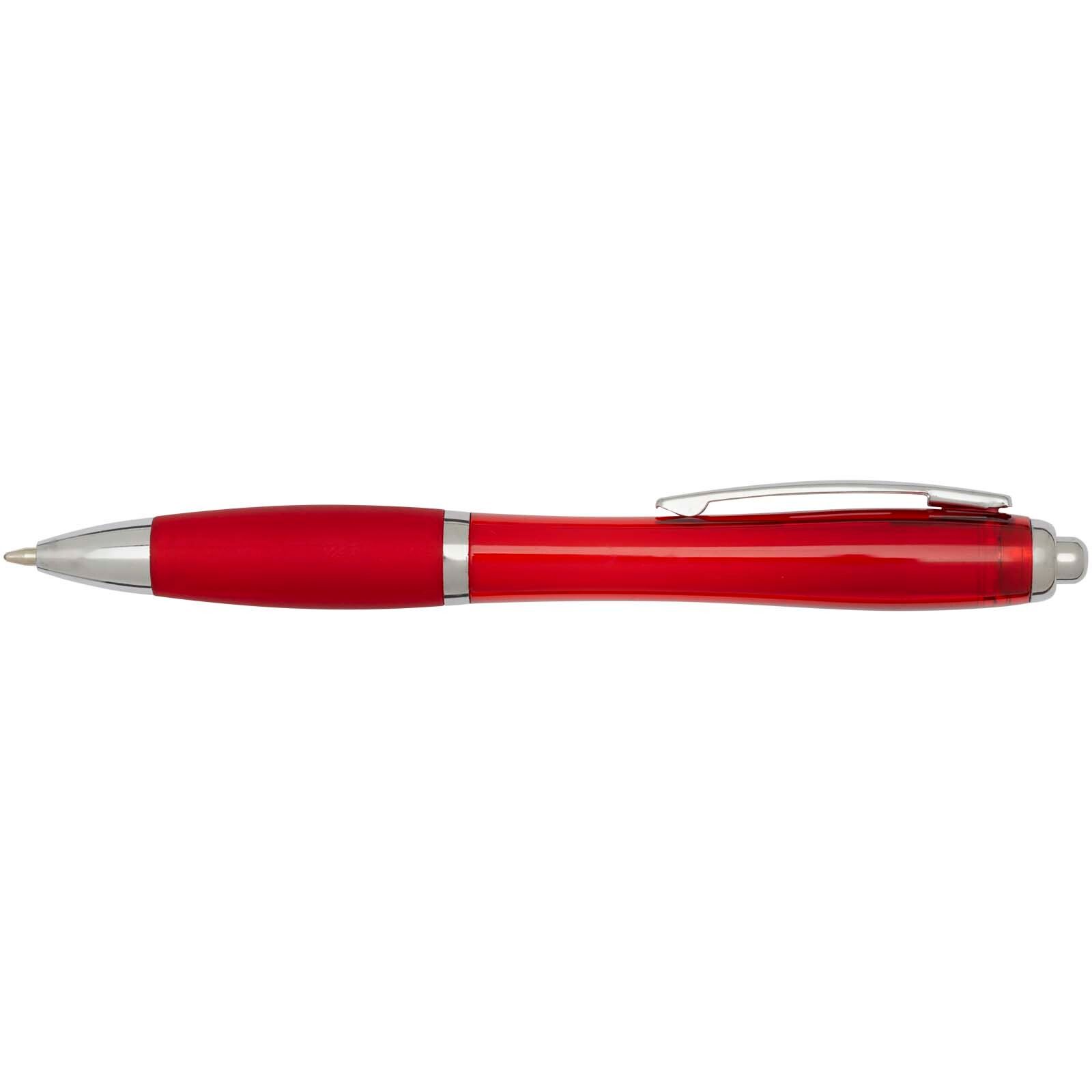 Nash RCS Kugelschreiber aus recyceltem Kunststoff mit farbigem Schaft und Griffzone (blaue Tinte) - rot-21