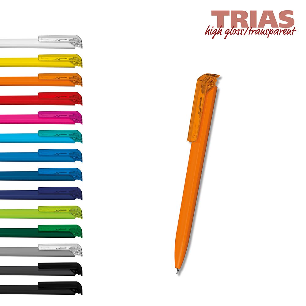 Druckkugelschreiber Trias high gloss/transparent - mittelblau - blau transparent-142