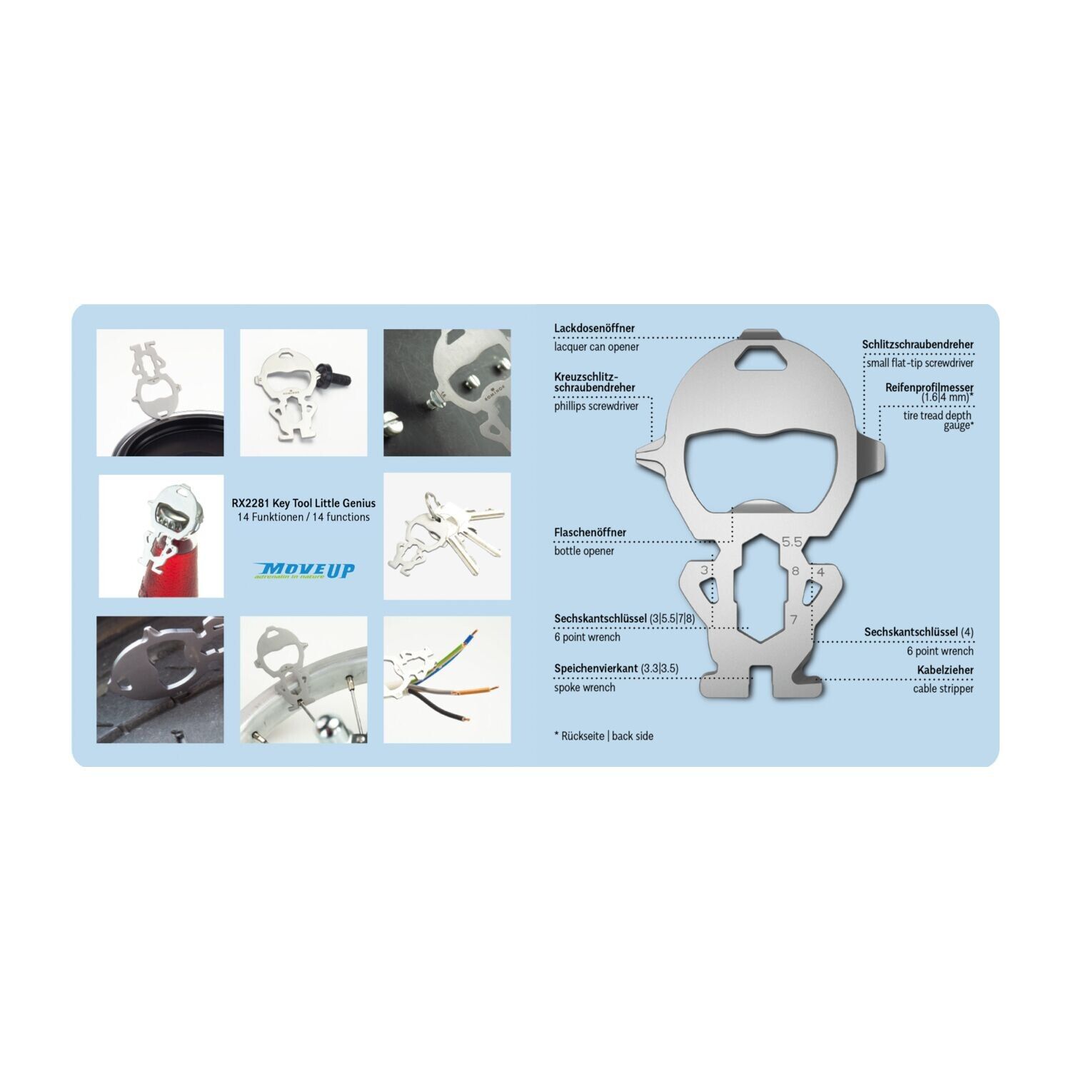 ROMINOX® Key Tool Little Genius - 14 Funktionen (Arbeiter)-383