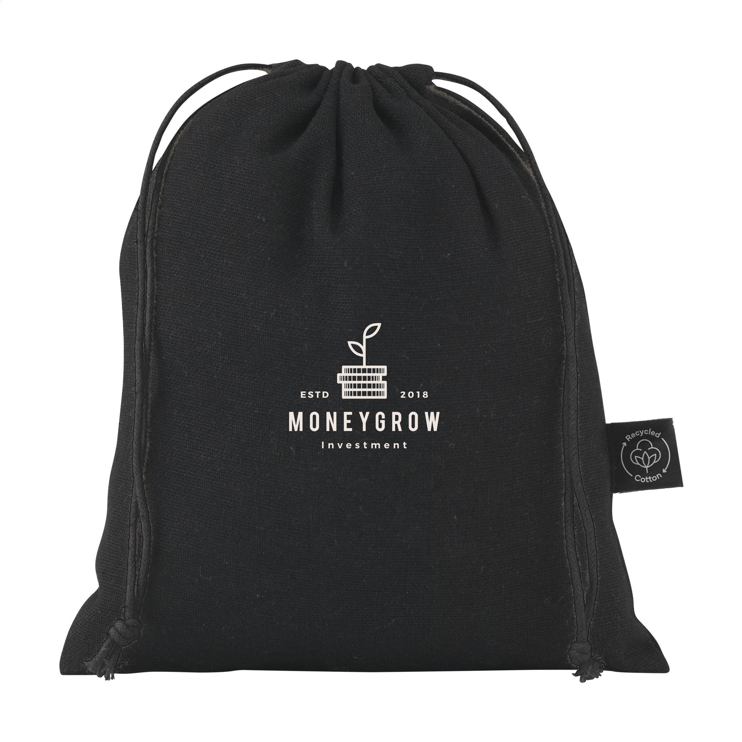 Gift Pouch GRS Recycled Cotton (150 g/m²) S - schwarz-722