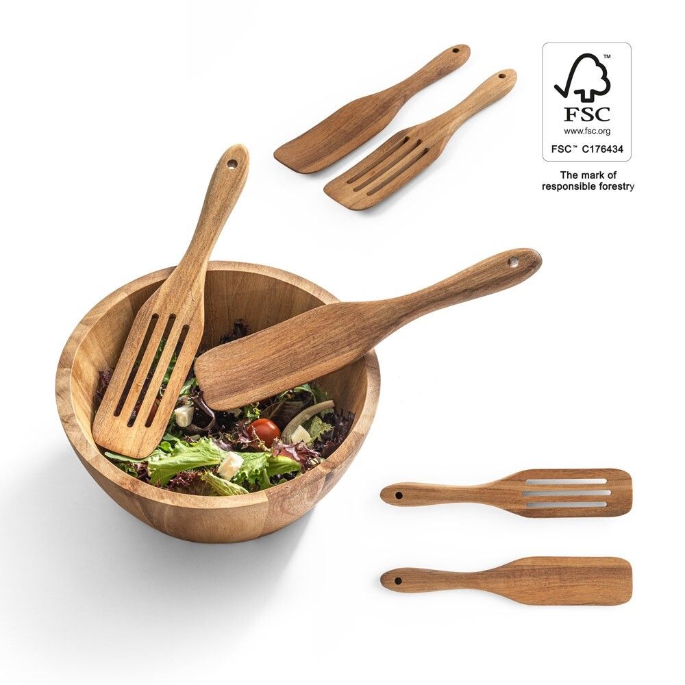 BATALI Set aus zwei Besteckteilen aus Akazienholz - natur - dunkel-578