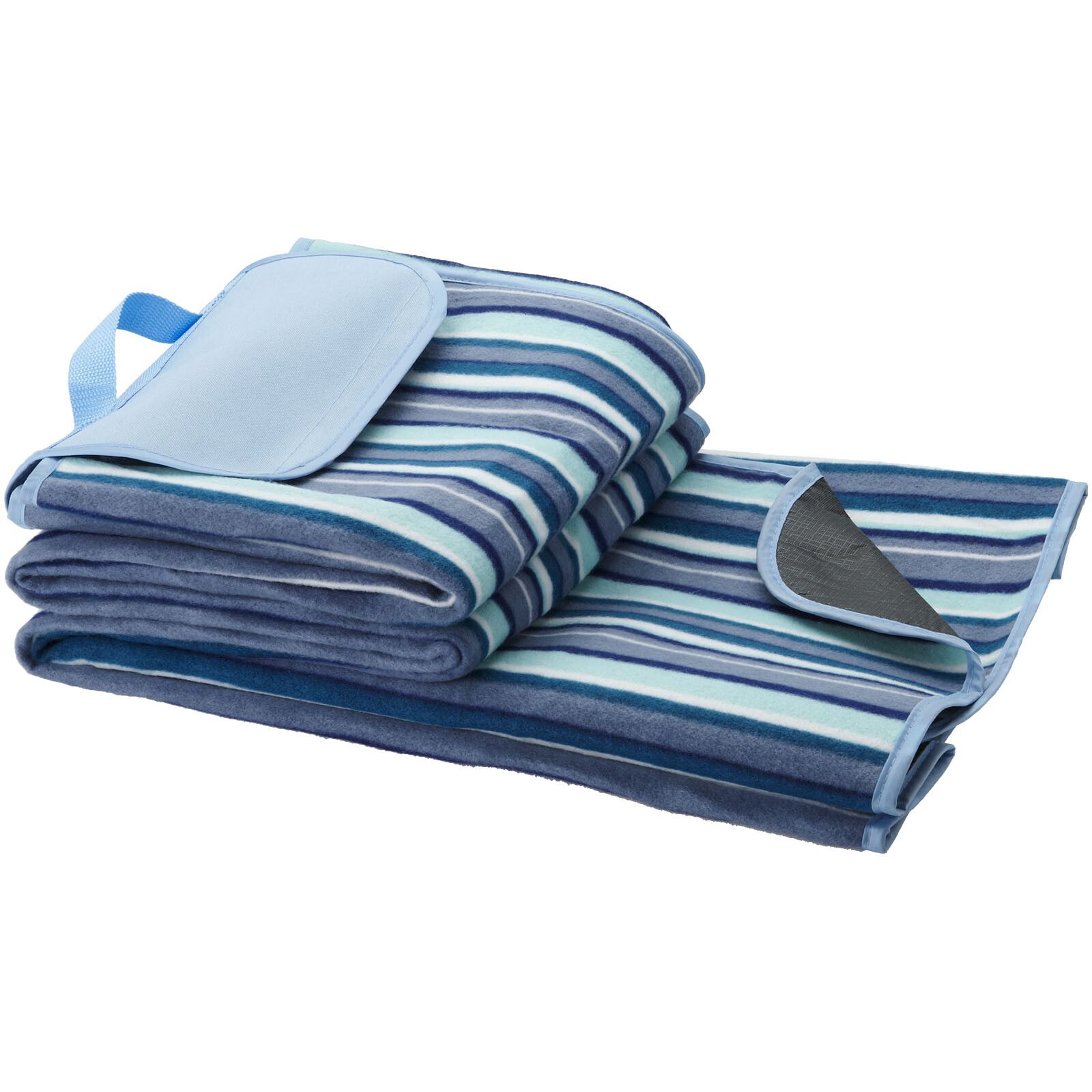 Riviera wasserabweisende Outdoor-Picknickdecke - weiss -  blau-895