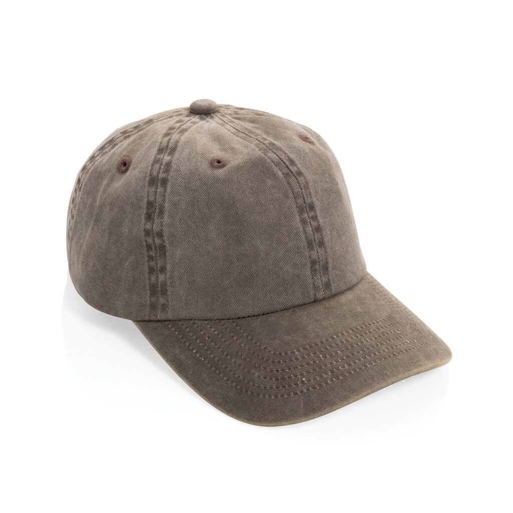 BEAU AWARE™ Washed 6-Panel Kappe aus 270gr/m² Baumwolltwill - braun-479